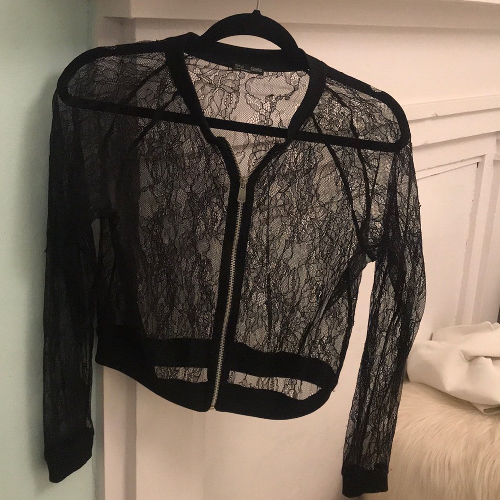 Zara black lace jacket